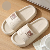 Cute Cartoon Bear Slippers Thick-soled Non-slip