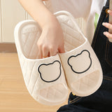 Rhombus Non-slip Thick Sole Bear Slippers