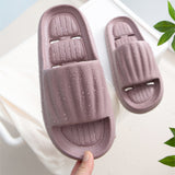 Summer Non-slip Solid Color Stripe Slippers