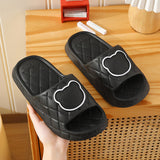 Rhombus Non-slip Thick Sole Bear Slippers