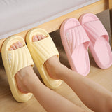 Solid Stripe Thick-soled Slippers