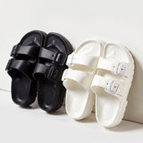 Fashion Double Buckle Slippers